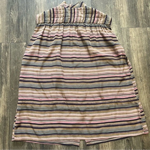 Bagarre 100% Silk Striped Sleeveless Buttoned Blouse Top belted Vtg Multicolor M - Picture 11 of 14